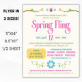 spring dance craft fair bazaar festival invitation flyer set school pto community church printable